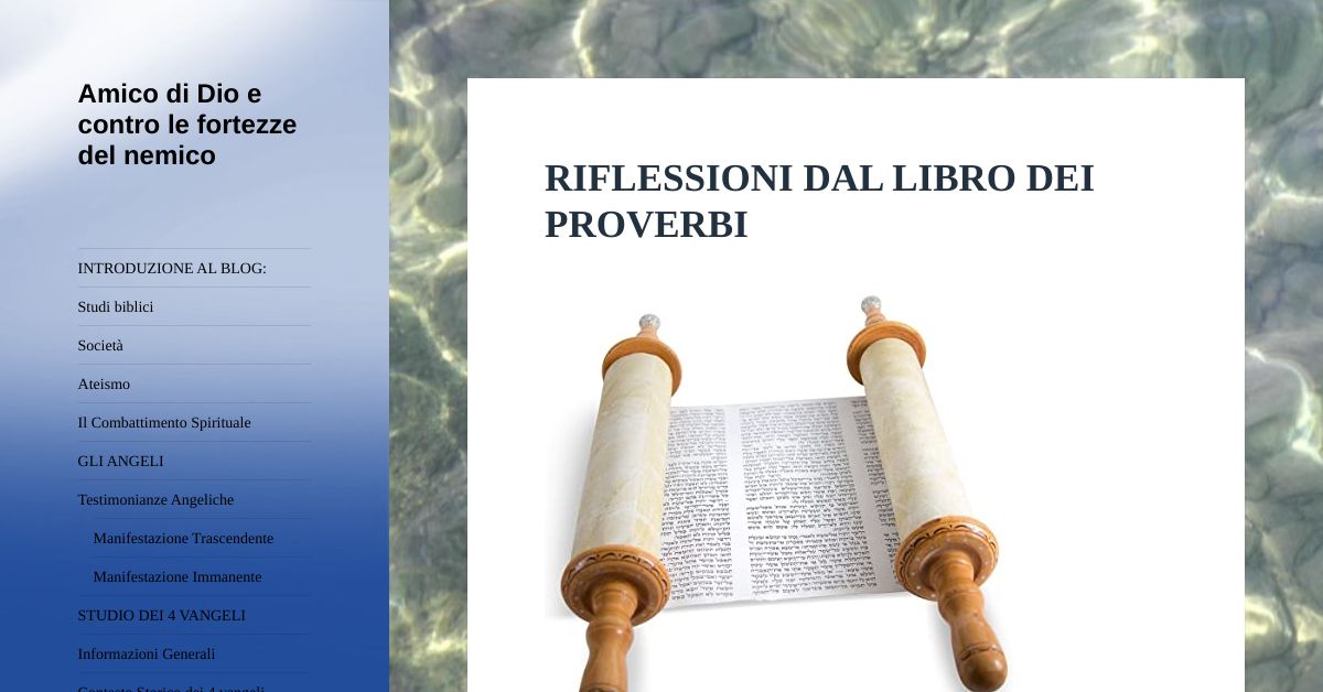 RIFLESSIONI DAL LIBRO DEI PROVERBI Amico di Dio e contro le fortezze